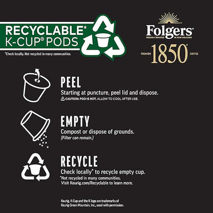 Folgers 1850 Trailblazer Medium-Dark Roast Coffee, 60 Keurig K-Cup Pods