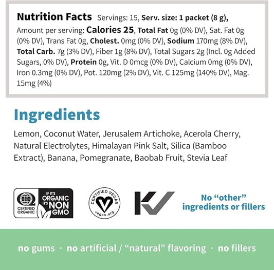Sprout Living, Colorfuel Hydration Powder Drink Mix, Organic Superfoods + Adaptogens | Hydration & Recovery, Electrolytes, Himalayan Pink Salt, Coconut Water, Lemon Citrus Flavor (15 Stick Packs)
