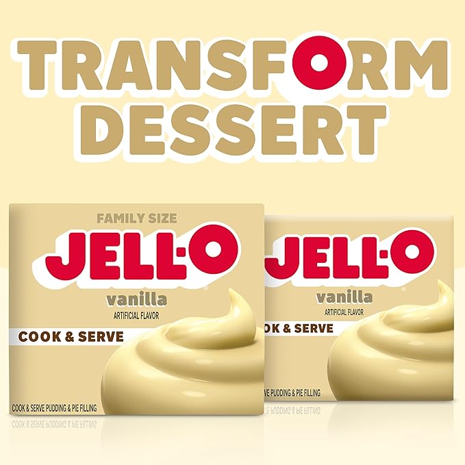Jell-O Cook & Serve Vanilla Pudding & Pie Filling Mix, 4.6 oz Box