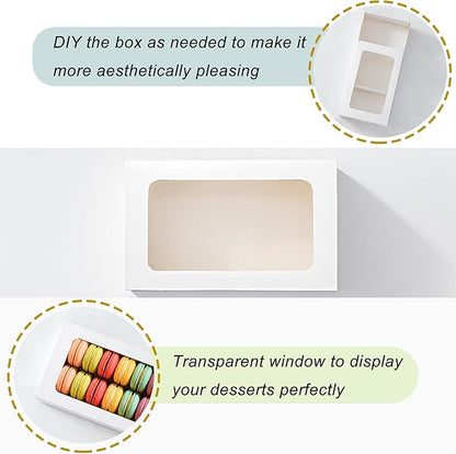 20PCS Macaron Boxes for 12,Chocolate Covered Strawberry Boxes with Window,Drawer Macaron Packaging Display for Strawberry Gift,Chocolate, Truffles,Desserts