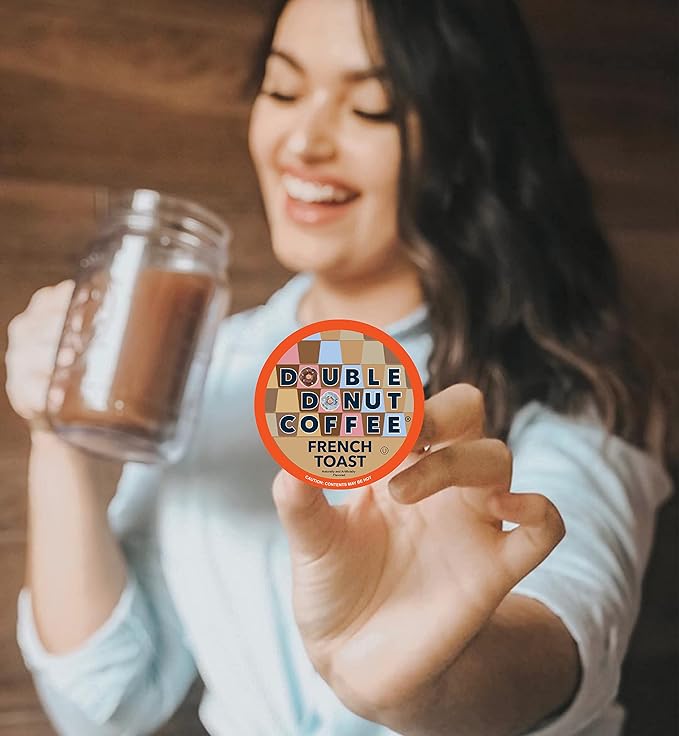 Double Donut Coffee French Toast Flavored Coffee in Single Serve Pods, French Toast Flavor for the Keurig K Cups Brewer, 48 Count