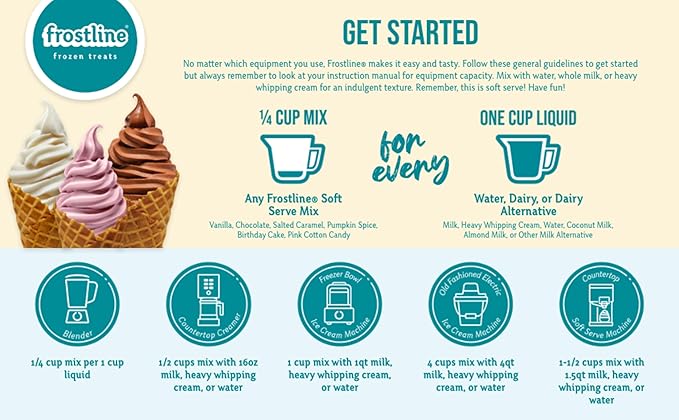 Frostline Pumpkin Spice Soft Serve Ice Cream Mix | Lactose & Gluten Free Mix | Use Blender, Countertop Ice Cream Maker, Soft Serve Machine and More | Add Water, Dairy or Dairy Alternative | 6 lb Bag