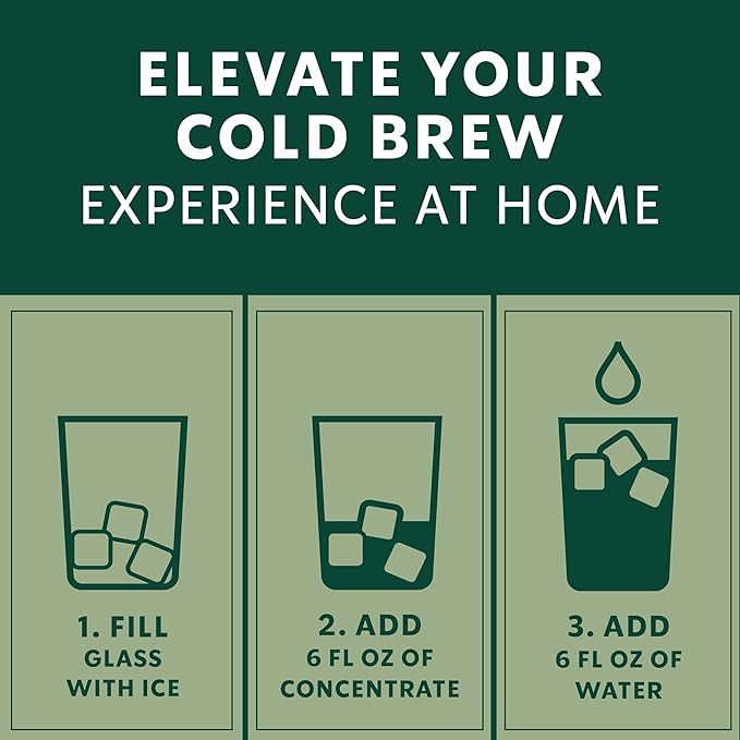 Starbucks Cold Brew Coffee Concentrate, Sweetened Signature Black, 100% Arabica, Multi-Serve Bottle (32 Fl Oz)