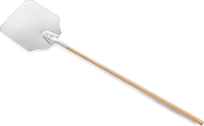 New Star Foodservice 50172 Aluminum Pizza Peel, Wooden Handle, 12 x 14 inch Blade, 52 inch overall