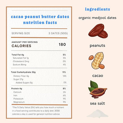 Realsy Chocolate Peanut Butter Filled Medjool Dates, Organic Dates with No Sugar Added, Gluten-Free, Vegan, Good Source of Fiber, Low Glycemic Index, All Natural Healthy Snack, (10 Pack)