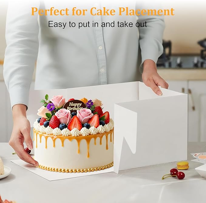 15 PCS Cake Boxes 12 Inch, 12x12x10 Tall Cake Box, 12 Inch Cake Box with Window, White Bakery Boxes, Large Baking Boxes, Cajas Para Pasteles, 12x12 Cake Boxes for Birthday, Wedding, Party, Business