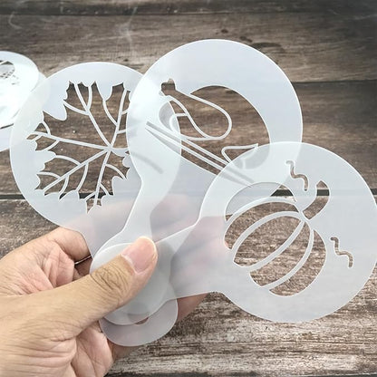 25Pcs Coffee Decorating Stencils, Reusable Cookie Cake Latte Art Stencils Templates Mold Tools, Magnoloran Foam Barista Templates for Decorating Oatmeal Cupcake Cake Cappuccino Mousse Hot Chocolate