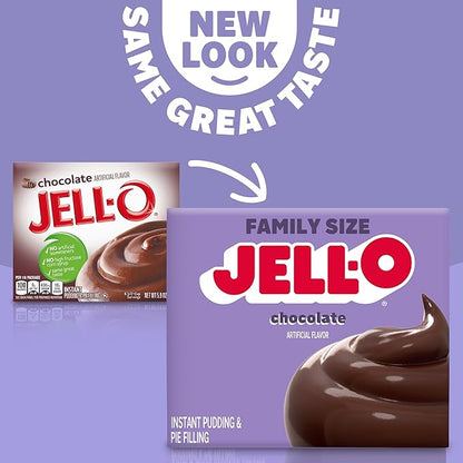 Jell-O Chocolate Instant Pudding & Pie Filling Mix, 5.9 oz Box, As Seen on TikTok
