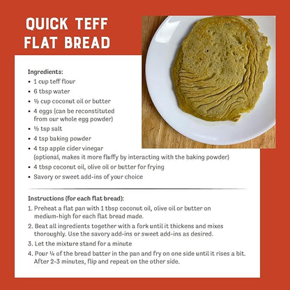 Judee's Ivory Teff Flour 5 lb - Non-GMO, Vegan, Made in USA - Resistant Starch - Great for Making Quick Teff Bread, Injera, Muffins, Pancakes, and Cookies - Gluten-Free and Nut-Free