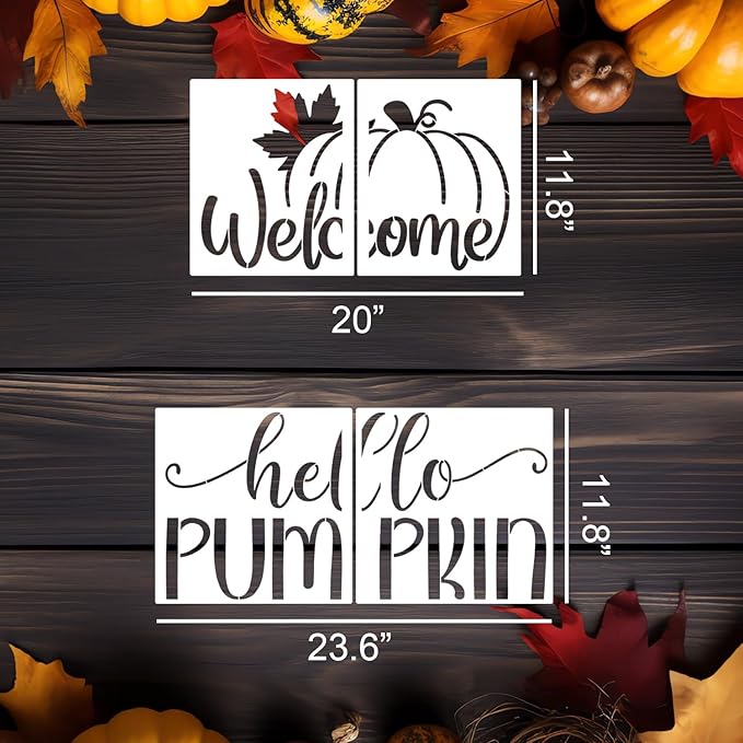 Fall Stencils for Door Mats Reusable Fall Doormat Stencils Hello Pumpkin Stencil for Doormats Wood Sign Decor