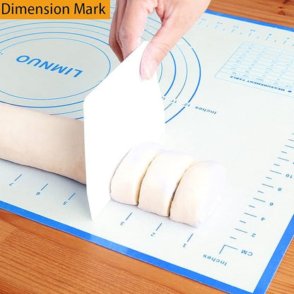 Silicone Baking Mat，Non Stick Rolling Dough with Measurements for Pie Pizza Cookies Fondant Making，Extra Thick Non Slip Silicone Pastry Mat