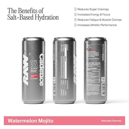 Cadence Electrolyte Drink - Watermelon Mojito Flavor, 355ml x 12 | Science-Backed Hydration | Zero Sugar, Zero Caffeine | Vegan, Keto & Paleo Friendly | Sodium, Potassium & Magnesium for Performance & Recovery