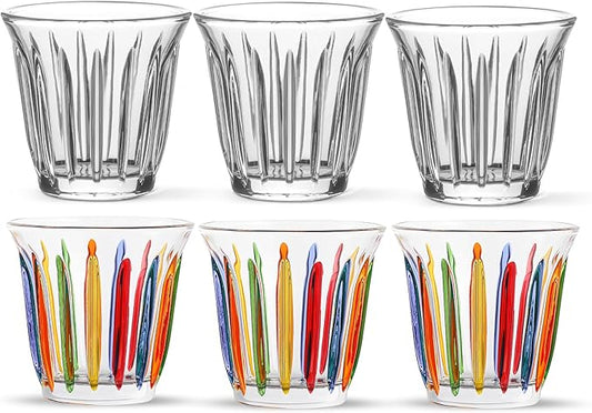 MHW-3BOMBER Espresso Coffee Glasses Set of 6 Drinking Glasses 8.1OZ Latte Glasses for Beverage, Water, Whiskey, Juice, Cocktail, Beer G6195-0S