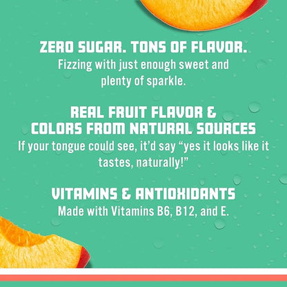 Sparkling Ice, Peach Nectarine Sparkling Water, Zero Sugar Flavored Water, with Vitamins and Antioxidants, Low Calorie Beverage, 17 fl oz Bottles (Pack of 12)