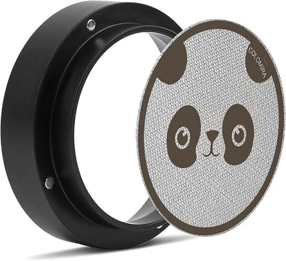 58mm Espresso Accessories Kit, Dosing Funnel and Puck Screen Set, Magnetic Coffee Funnel, 58.5mm Reusable Espresso Puck Screen, Espresso Tools(Panda)