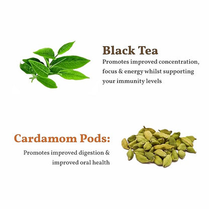 Sancha Tea Boutique, Cardamom Masala Chai, 25 Pyramid Tea Bags, Premium Assam Black Tea with Real Cardamom, Authentic Spiced Chai Latte, No Artificial Flavours