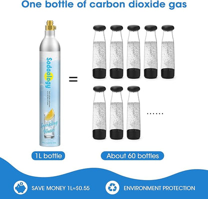 SODAOO LOGY 60L Co2 Carbonator Compatible with Sodastream Appliances [NOT for Art & Terra],14.5oz, Set of 3