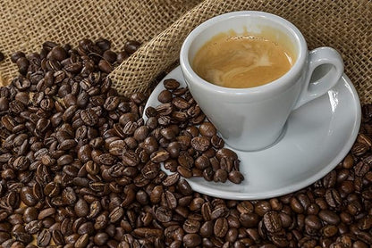 CUISINOX Italian Classic White Porcelain Espresso Cups and Saucers – Set of 6, 2 oz – Coffee Cups for Espresso Shots, Cappuccino, Latte – Perfect for Home and Coffee Bar Accessories
