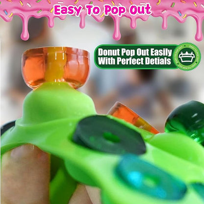 5 Pack Gummy Rings Candy Molds Silicone Round Mini Donut Mold with 2 Dropper,Non-Stick Food Grade Mold for Hard Candies, Chocolate, Ice Cube