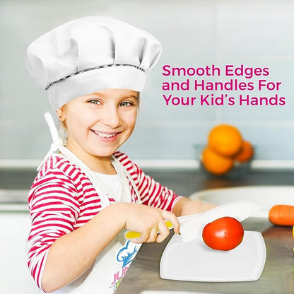 KEFF 30 Pcs Kids Kitchen Set for Cooking & Baking - Real Utensils with Kid Safe Cutting Board and Knife Set for Junior Chef. Montessori Kitchen Tools for Toddlers BPA-Free