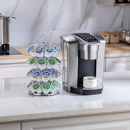 Rice rat K cup Holder Storage Coffee Capsules Pod Holder Carousel 4 Tier Compatible with 36 K-Cup Pods