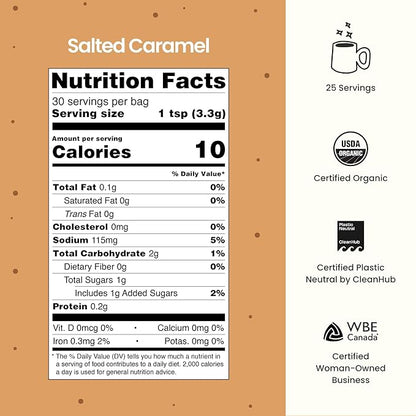 Blume Superfoods Latte - Salted Caramel Powder, Dandelion Root powder, Maca Powder, Pink Himalayan Salt, Low-Sugar, Inflammation support, Organic, Vegan And Keto Friendly - 25 Servings