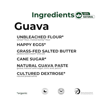 The Panza Guava Gourmet Cookie Snack Thin & Crispy | Organic, Non-GMO, 100% Natural Ingredients | Signature Jar 4.3 oz