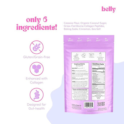 Belly Banana Bread Mix with Collagen Protein | High-Protein | Banana Muffin Mix | Grain-Free Dairy-Free Nut-Free | Healthy Snacks For Adults & Kids | Women-Owned Business | 11.3 Ounces | 3 Pack