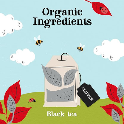 Clipper Tea, English Breakfast Assam Blend, Fairtrade, Organic, Plant-Based, Caffeinated British Tea, 1 Pack, 80 Unbleached Tea Bags