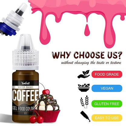 Food Coloring Gel Set - 22Vibrant Color Gel Food Coloring for Cake Decorating, Baking, Easter Egg, Icing - Tasteless Food Color Dye for Fondant, Cooking, Slime, Airbrush - 0.2 Fl. oz (6 ml)/Bottles