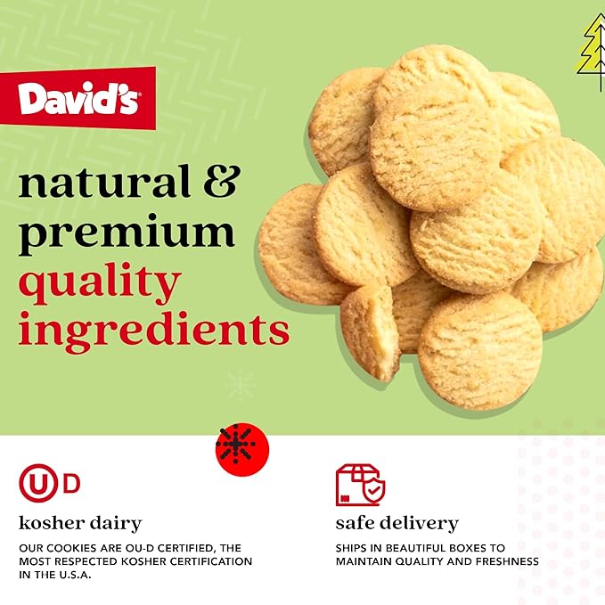 David's Cookies Mini Shortbread Pure Butter Cookies 1 Pack - Traditional Scottish Style Butter Cookies, OU Kosher Certified, Decadent Gourmet Shortbread Cookies Snack Box for Tea, Coffee, & Gifting