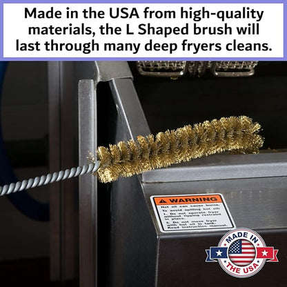 4-Pack L-Shaped Deep Fryer Cleaning Brush, Up to 750F High Heat Resistant Metal Bristles Fryer Cleaning Brush for Food Debris & Grease in Kitchen & Restaurants Deep Fryers Coil by FryOilSaver Co. B53C