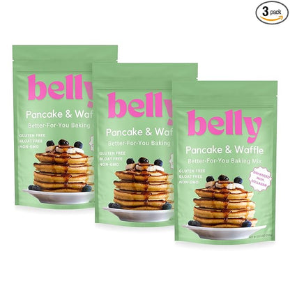 Belly Pancake Mix & Waffle Mix with Collagen Protein | High-Protein | Pancakes & Waffles | Grain-Free Dairy-Free Nut-Free | Healthy Snacks For Adults & Kids | Women-Owned Business | 9.4 oz | 3 Pack
