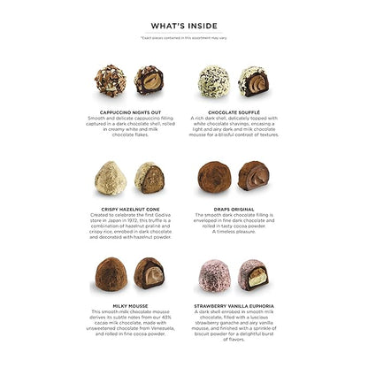 Godiva Holiday Signature Truffle in Green Gift Box, Belgian Dark and Milk Chocolates with Ganache Centers, Gourmet Christmas Gift, Non-GMO & Kosher, 15 Pc