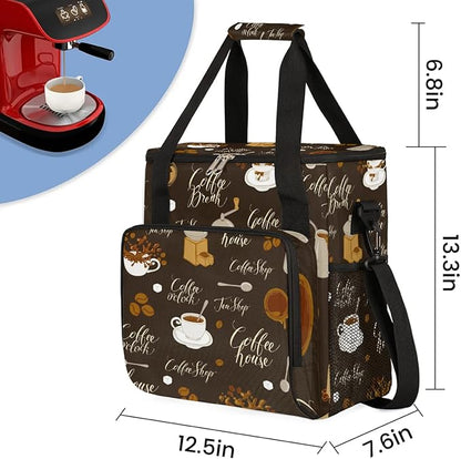coffee sugar coffee beans Coffee Maker Carring Bag Travel Carrying Storage Tote Bag Compatible with Keurig K-Mini or K-Mini Plus Portable Single Serve Coffee Brewer Case with Pockets for K-cup Pods