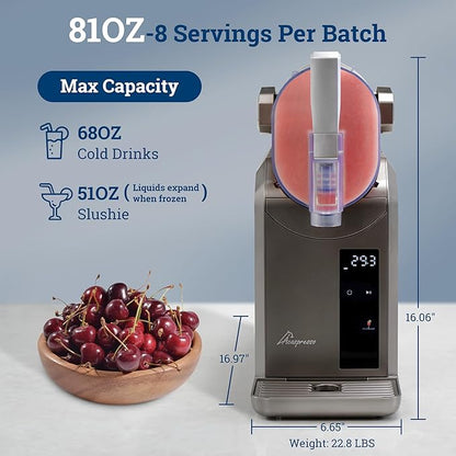 Slushie Machine for Home, 81oz Frozen Drink Machine with 6 Preset Programs, 6 Hours Timer for Margarita, Slushie, Frappé and More, No Ice Needed, Easy To Use & Clean (Gunmetal)