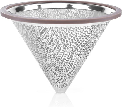 Reusable Metal Coffee Filter with Double-layer Stainless Steel, Coffee Dripper, Compatible with Chemex, Hario V60 emex, Hario and Other Carafes, Paperless Coffee Filter for Sustainable Brewing