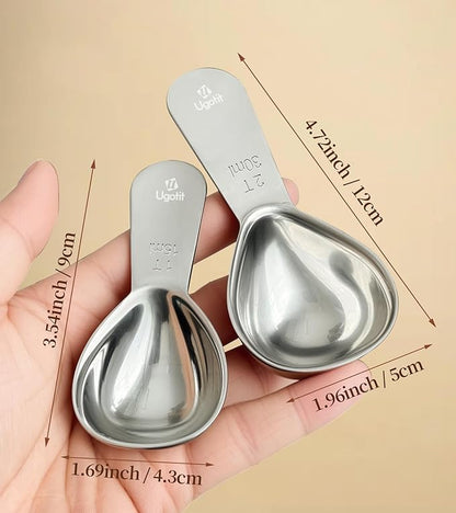Coffee Measuring Scoop, 1 Tablespoon Short Handle 304 Stainless Steel Coffee Scoop - Fits Coffee Canisters & Protein Powder Containers