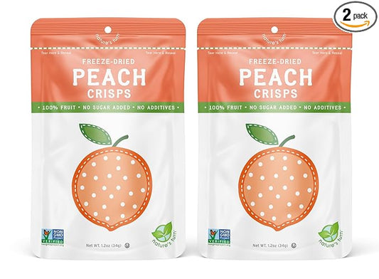 Nature’s Turn Freeze-Dried Fruit Snacks, Peach Crisps, Pack of 2 (1.2 oz Each)