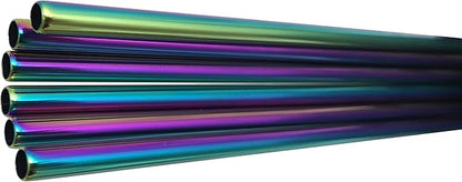 10 Pcs Stainless Steel Straws, Reusable Drinking Straws, Straight Metal Straw Sets with 2 Pcs Cleaning Brushes (10.5 Inch, Colorful)