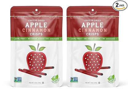 Nature’s Turn Freeze-Dried Fruit Snacks, Apple Cinnamon Crisps, Pack of 2 (1.2 oz Each)