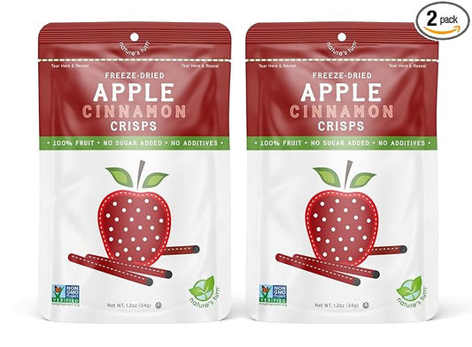 Nature’s Turn Freeze-Dried Fruit Snacks, Apple Cinnamon Crisps, Pack of 2 (1.2 oz Each)
