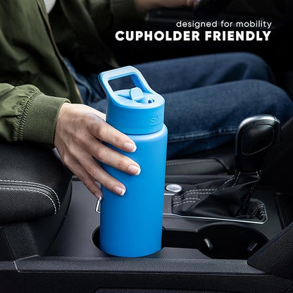 Simple Modern Water Bottle with Straw Lid | Vacuum Insulated Stainless Steel Metal | Reusable Leak Proof BPA-Free Cup for School | Summit Collection | 22oz, Honolulu