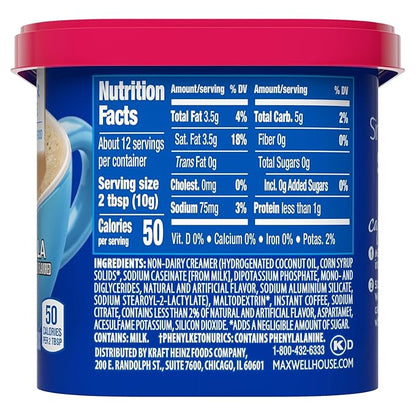 Maxwell House Vanilla Caramel Latte Mix, 8.7 oz + French Vanilla Café-Style Instant Coffee Beverage Mix, 4.3 oz, (Variety Pack)