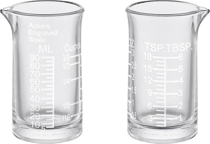 Ackers Shot Glass Etching Scale Measuring Cup 3 Ounce/90ML Liquid Heavy High Espresso Glass Cup