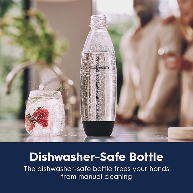 SodaStream Terra Sparkling Water Maker (Misty Blue) with CO2 and Dishwasher Safe Bottle