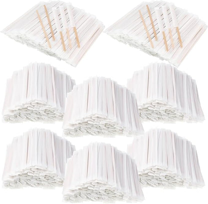 3000 Pcs Individually Wrapped Wooden Coffee Stirrers, Disposable Coffee Stir Sticks Round End Sticks Bulk Wood Stirrers for Cocktail Hot Drinks Restaurant Bar Home Office (7.5 Inch)
