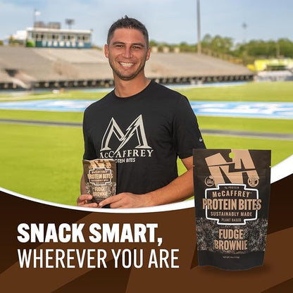 McCaffrey Protein Bites – Fudge Brownie Flavor – 6 Multi-Serving 4oz Bags – 4g of Protein per Serving – Gluten-Free, Vegan, High Fiber Energy Snack for Active Families