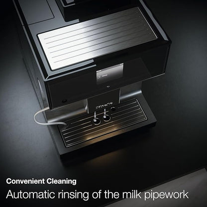 Miele CM 7750 CoffeeSelect Automatic Coffee Machine - OneTouch for Two, AromaticSystem, 10 individual profiles, DoubleShot, CupSensor, WiFi-compatible, automatic descaling, in Obsidian Black
