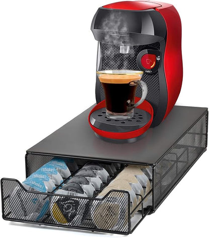 Coffee Pods Holders for Tassimo Discs Coffee Capsule Metal Storage Drawer Capacity 60 pcs